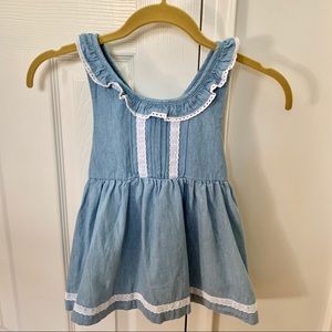 Calvin Klein Jeans Chambray and Lace Tank Top